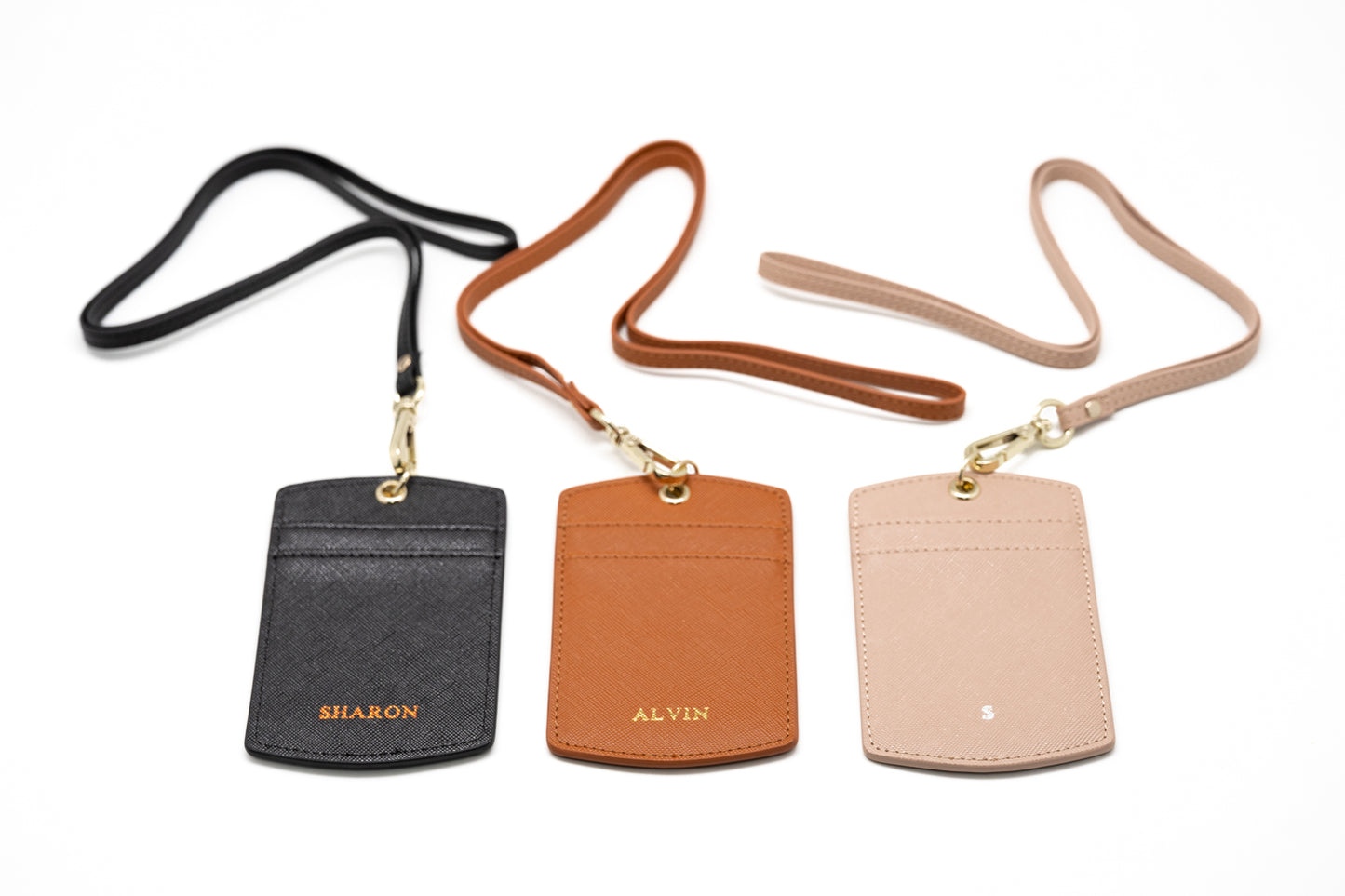 Saffiano ID Cardholder With Lanyard