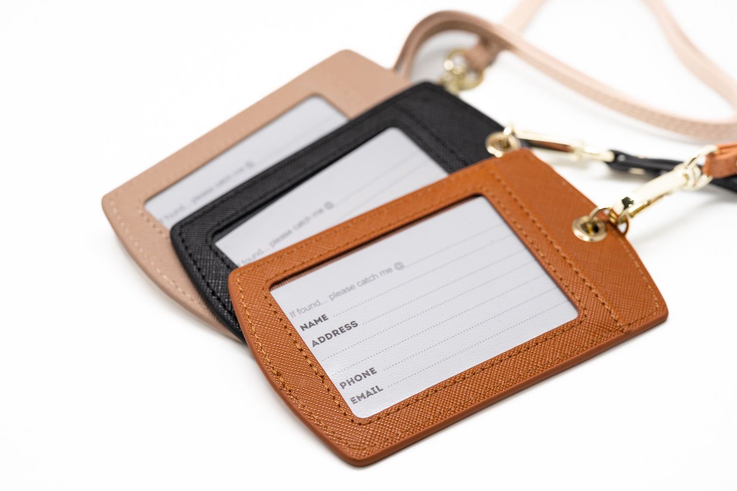 Saffiano ID Cardholder With Lanyard