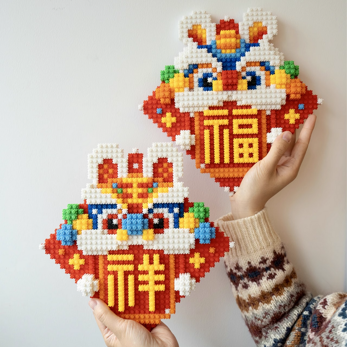 Lion Building Brick Wall Deco