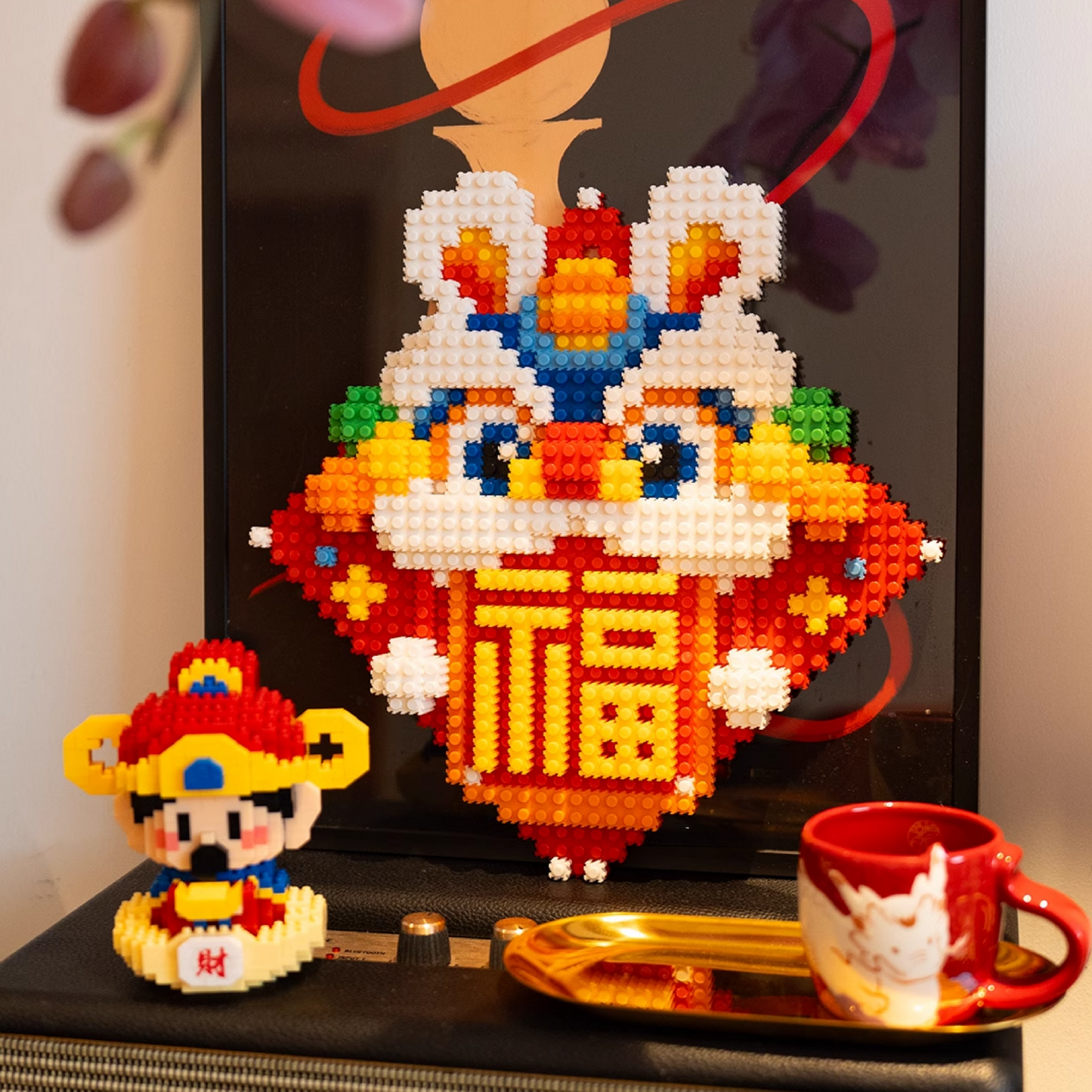 Lion Building Brick Wall Deco