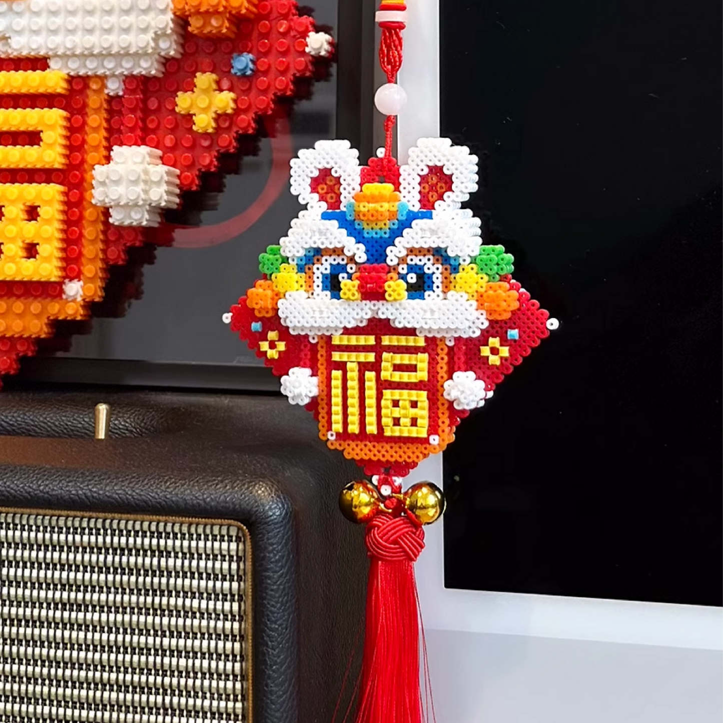 Lion Perler Beads Hanging Deco