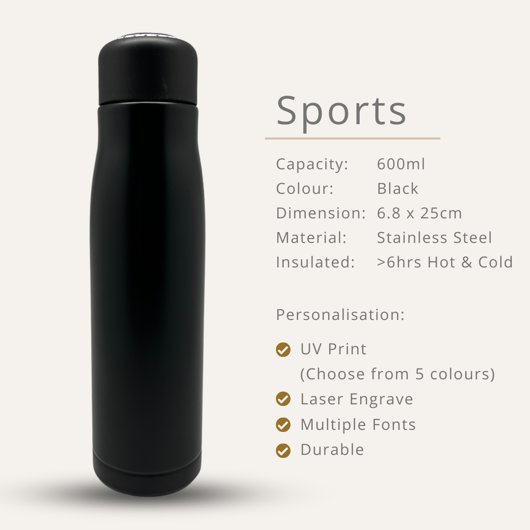 Sports Stainless Steel Vacuum Bottle - 350ml / 550ml
