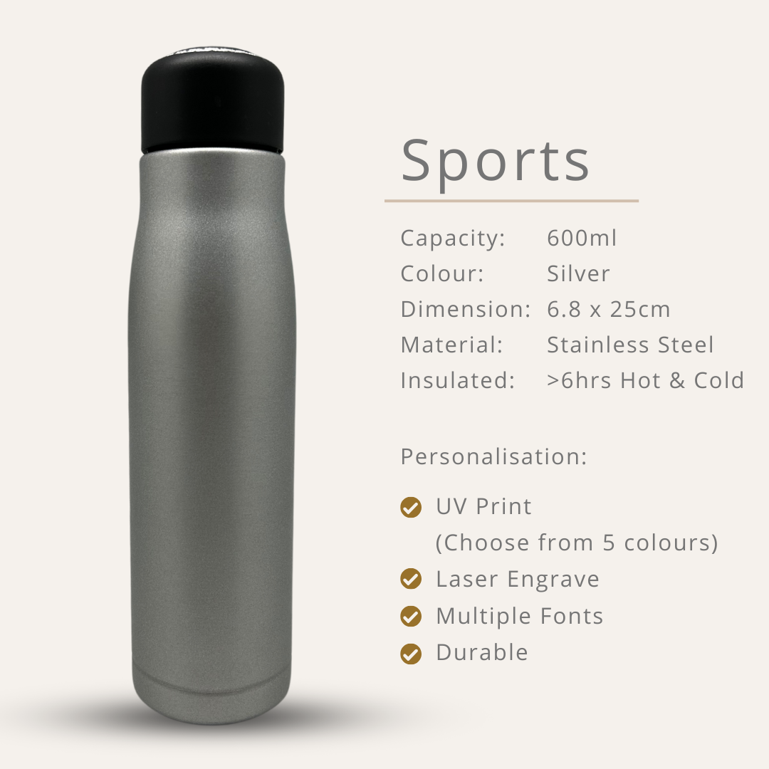 Sports Stainless Steel Vacuum Bottle - 350ml / 550ml