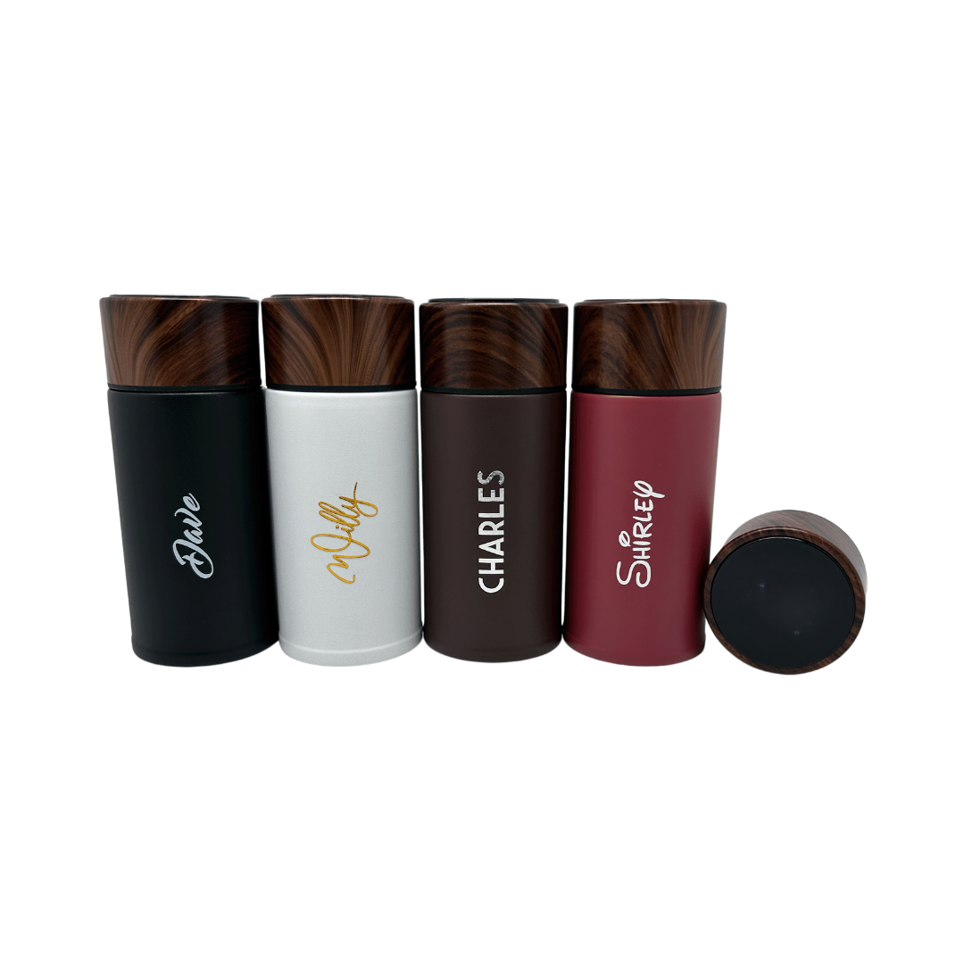 Wood Accent Stainless Steel Bottle 220ml / 320ml