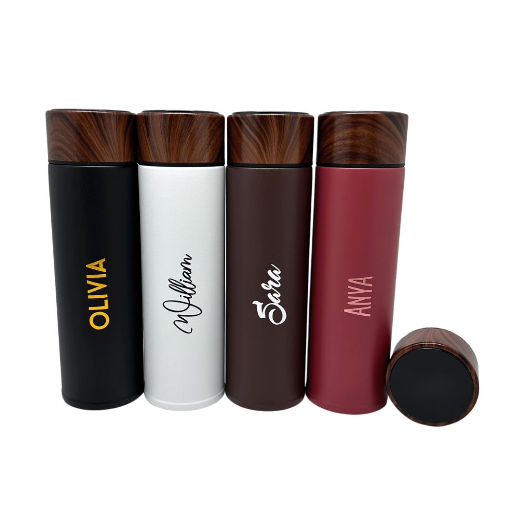 Wood Accent Stainless Steel Bottle 220ml / 320ml