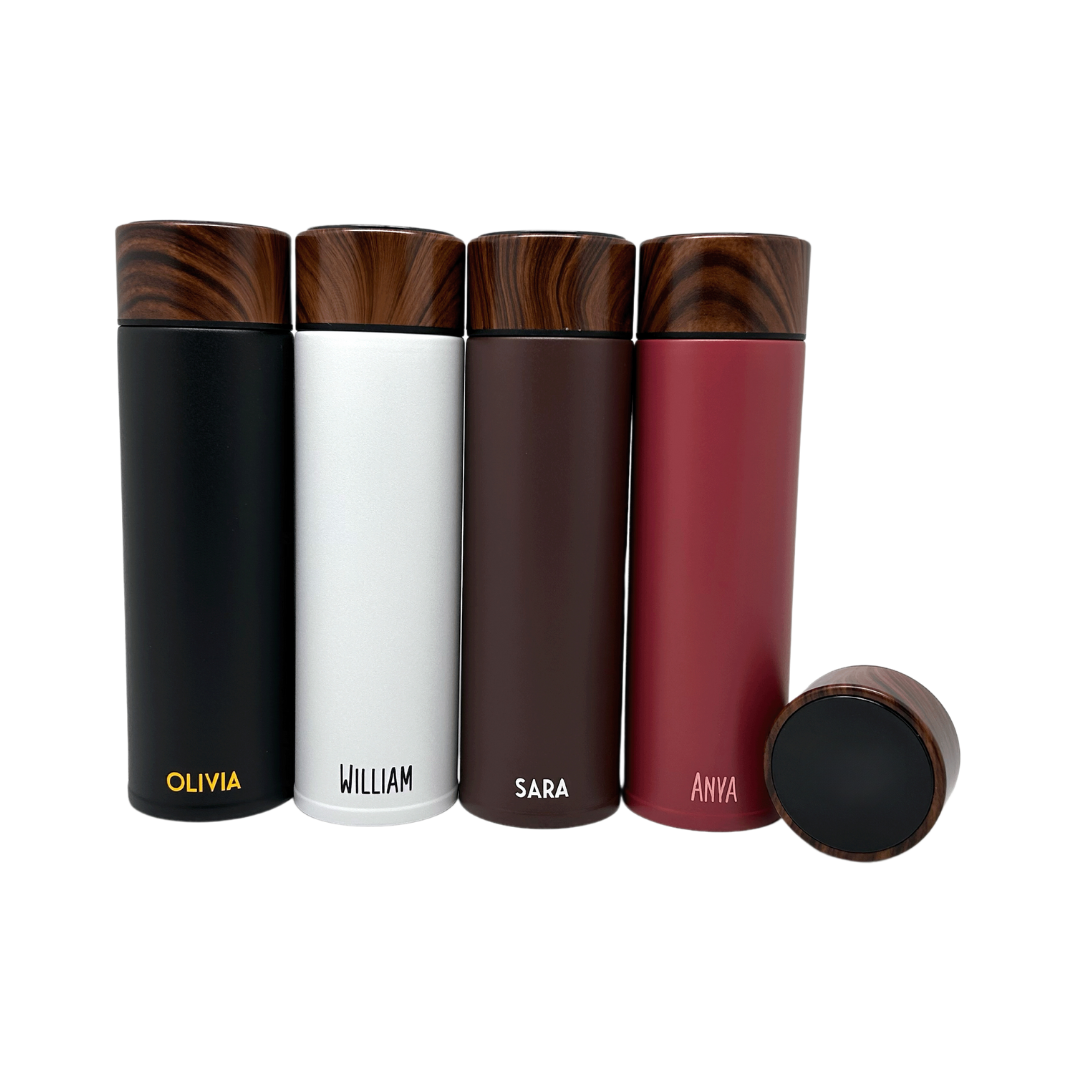 Wood Accent Stainless Steel Bottle 220ml / 320ml
