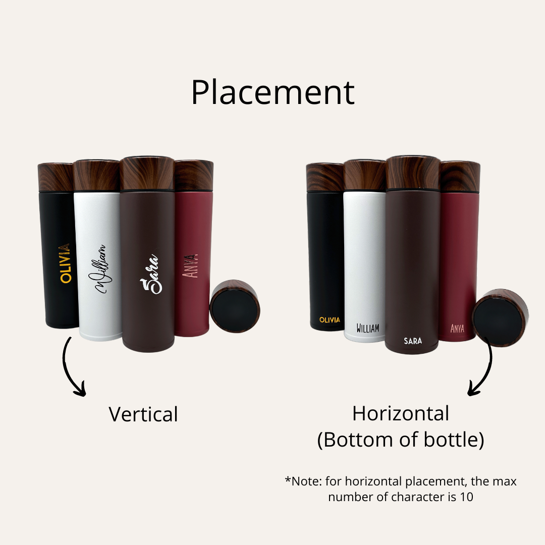 Wood Accent Stainless Steel Bottle 220ml / 320ml