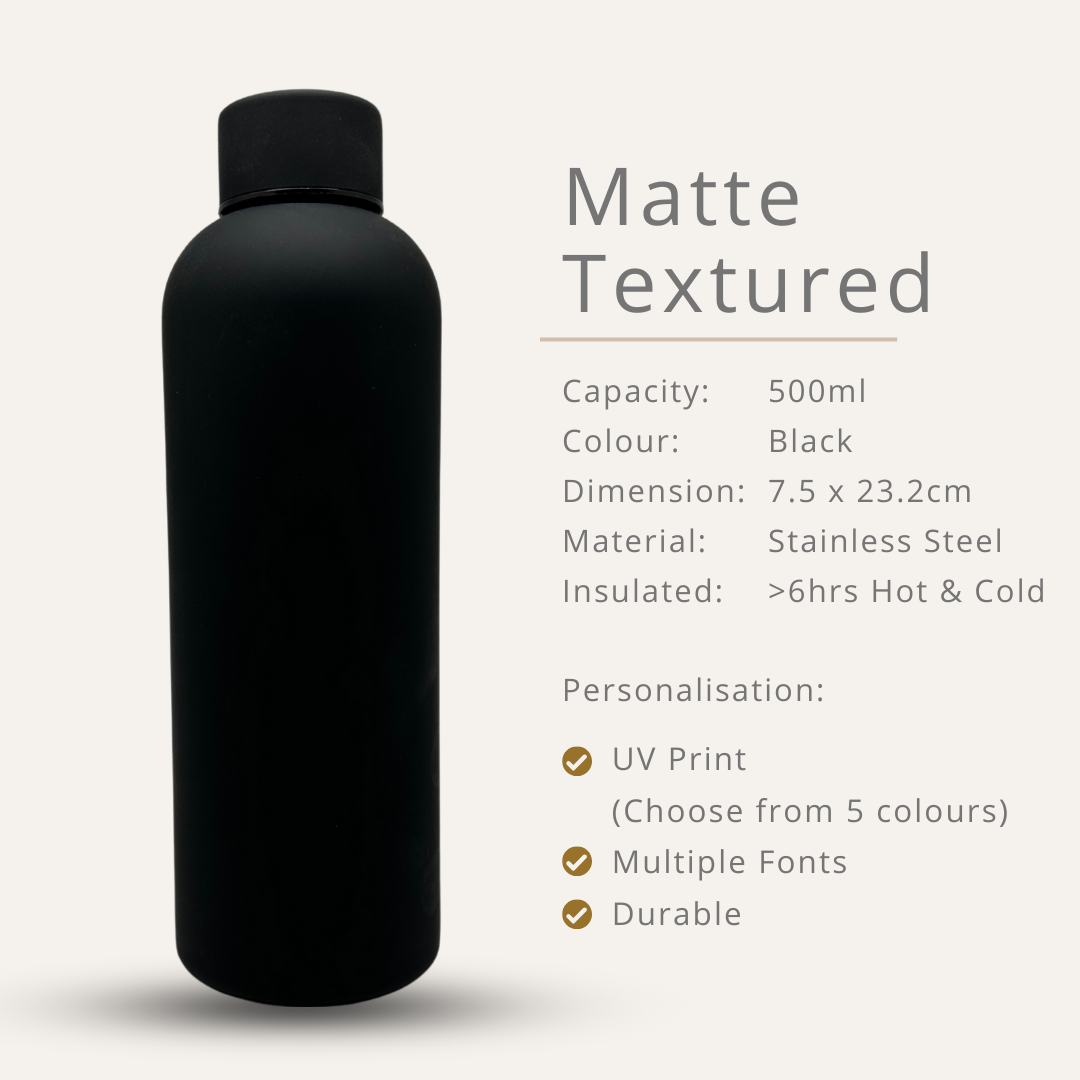 Matte Texture Insulated Vacuum Bottle - 500ml