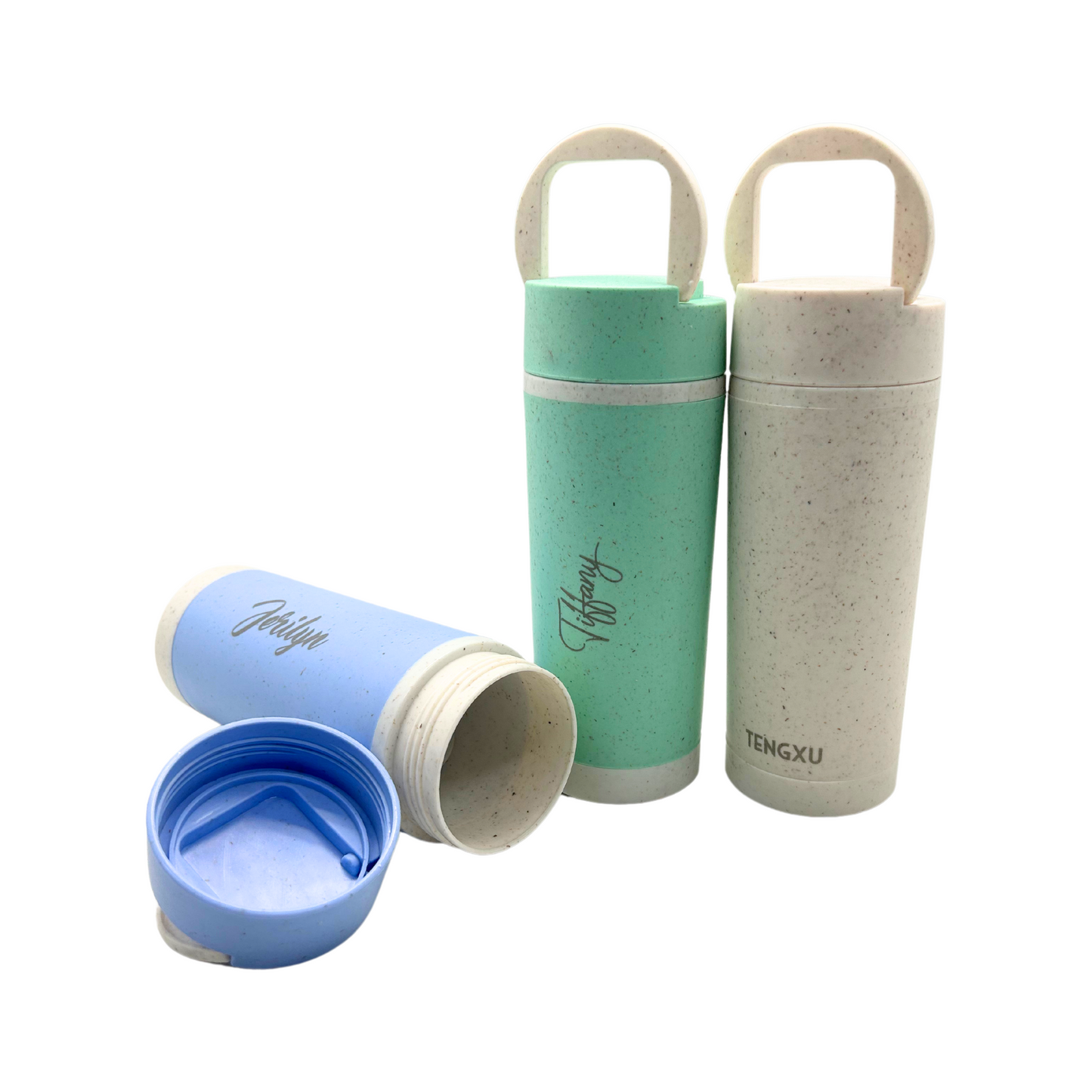 Double Wall Wheat Fibre Bottle with Handle